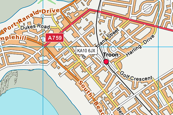 KA10 6JX map - OS VectorMap District (Ordnance Survey) KA10 6JX map - OS VectorMap District (Ordnance Survey)