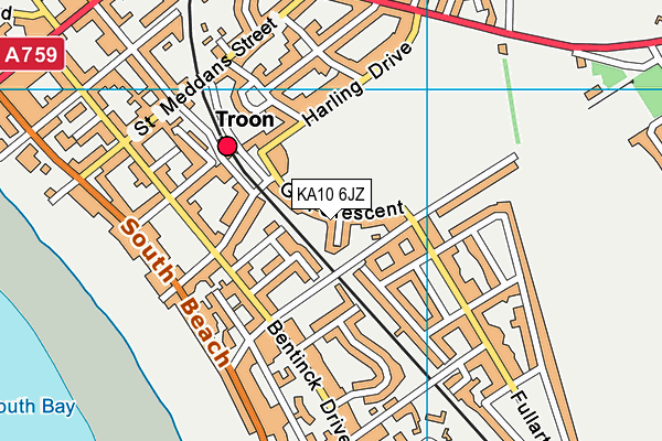 KA10 6JZ map - OS VectorMap District (Ordnance Survey) KA10 6JZ map - OS VectorMap District (Ordnance Survey)