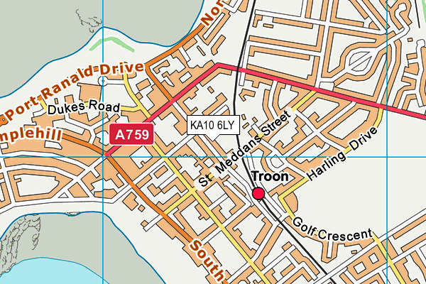 KA10 6LY map - OS VectorMap District (Ordnance Survey)