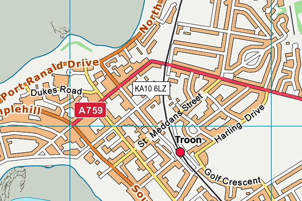 KA10 6LZ map - OS VectorMap District (Ordnance Survey) KA10 6LZ map - OS VectorMap District (Ordnance Survey)