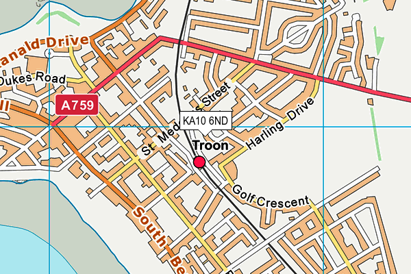 KA10 6ND map - OS VectorMap District (Ordnance Survey)