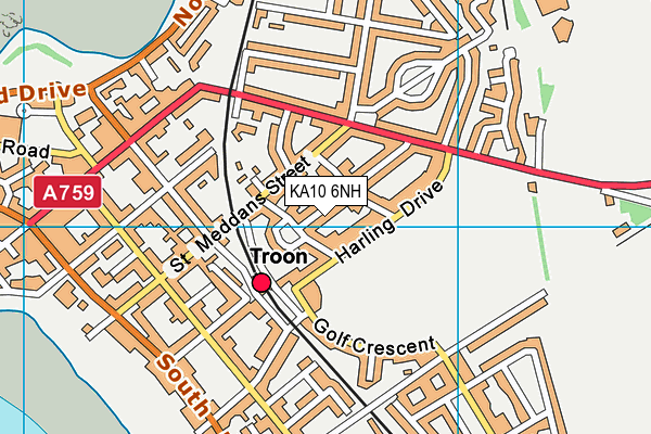 KA10 6NH map - OS VectorMap District (Ordnance Survey)