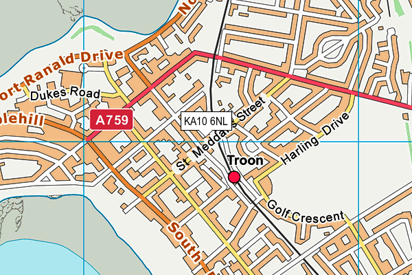 KA10 6NL map - OS VectorMap District (Ordnance Survey)