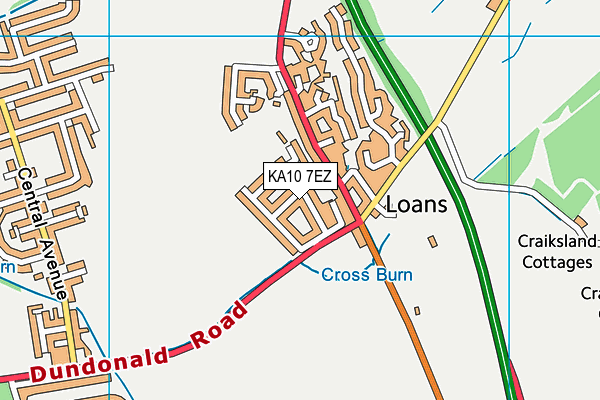 KA10 7EZ map - OS VectorMap District (Ordnance Survey)
