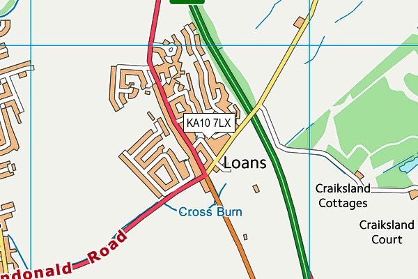 KA10 7LX map - OS VectorMap District (Ordnance Survey)