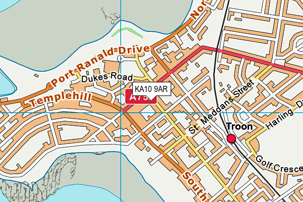 KA10 9AR map - OS VectorMap District (Ordnance Survey) KA10 9AR map - OS VectorMap District (Ordnance Survey)