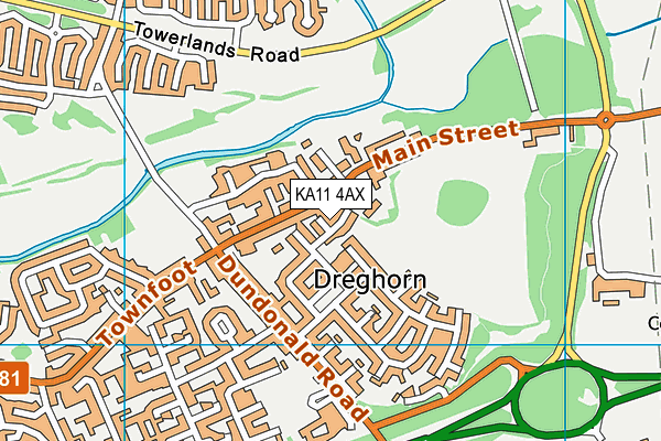 KA11 4AX map - OS VectorMap District (Ordnance Survey) KA11 4AX map - OS VectorMap District (Ordnance Survey)