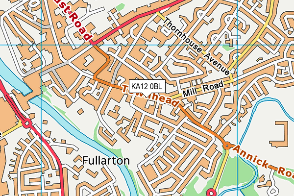 KA12 0BL map - OS VectorMap District (Ordnance Survey)