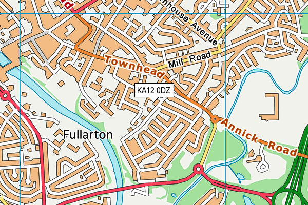 KA12 0DZ map - OS VectorMap District (Ordnance Survey) KA12 0DZ map - OS VectorMap District (Ordnance Survey)