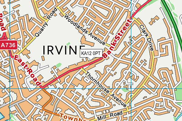 KA12 0PT map - OS VectorMap District (Ordnance Survey)