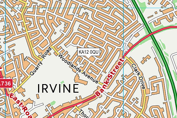 KA12 0QU map - OS VectorMap District (Ordnance Survey)