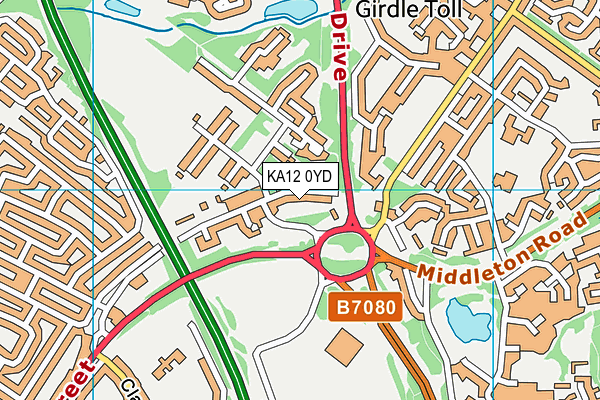 KA12 0YD map - OS VectorMap District (Ordnance Survey) KA12 0YD map - OS VectorMap District (Ordnance Survey)