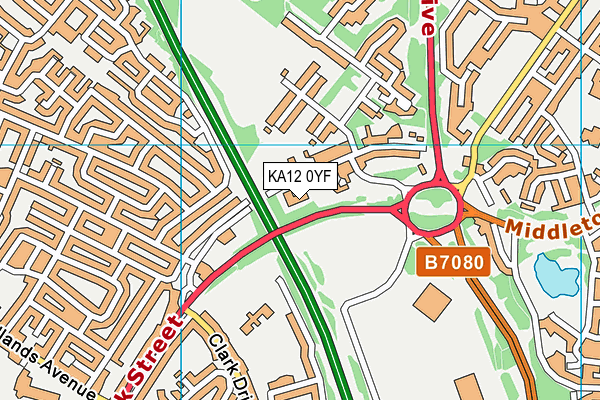 KA12 0YF map - OS VectorMap District (Ordnance Survey) KA12 0YF map - OS VectorMap District (Ordnance Survey)