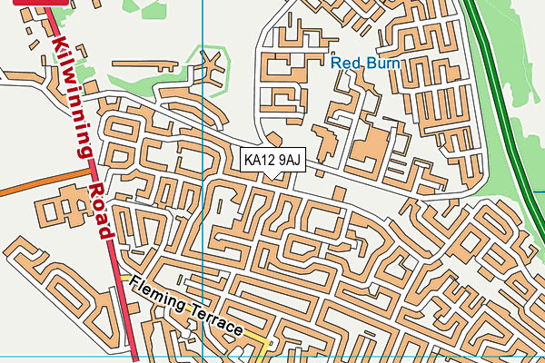 KA12 9AJ map - OS VectorMap District (Ordnance Survey) KA12 9AJ map - OS VectorMap District (Ordnance Survey)