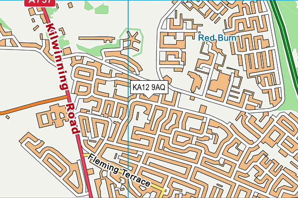 KA12 9AQ map - OS VectorMap District (Ordnance Survey) KA12 9AQ map - OS VectorMap District (Ordnance Survey)