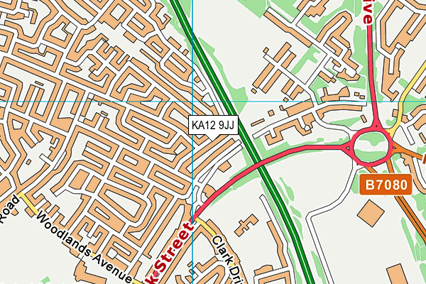 KA12 9JJ map - OS VectorMap District (Ordnance Survey) KA12 9JJ map - OS VectorMap District (Ordnance Survey)