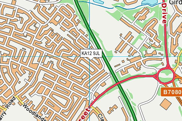 KA12 9JL map - OS VectorMap District (Ordnance Survey) KA12 9JL map - OS VectorMap District (Ordnance Survey)