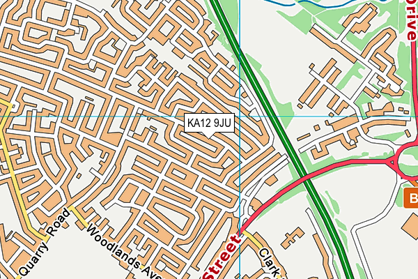 KA12 9JU map - OS VectorMap District (Ordnance Survey) KA12 9JU map - OS VectorMap District (Ordnance Survey)