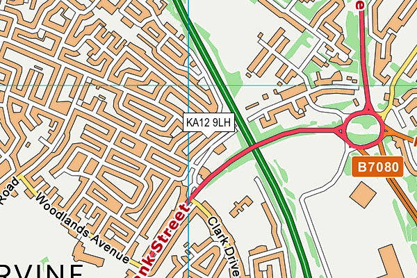 KA12 9LH map - OS VectorMap District (Ordnance Survey) KA12 9LH map - OS VectorMap District (Ordnance Survey)