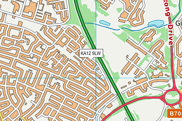 KA12 9LW map - OS VectorMap District (Ordnance Survey) KA12 9LW map - OS VectorMap District (Ordnance Survey)