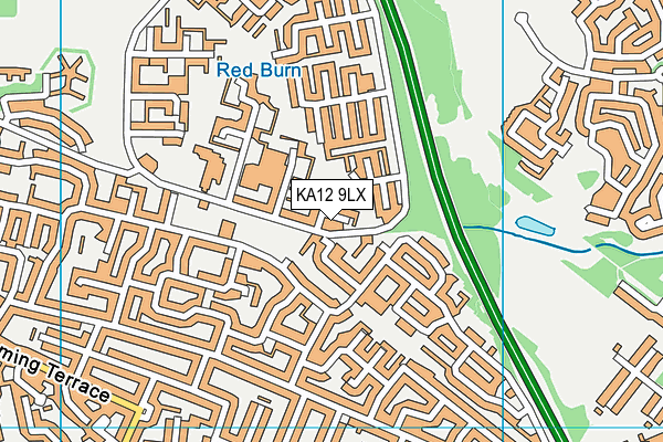 KA12 9LX map - OS VectorMap District (Ordnance Survey) KA12 9LX map - OS VectorMap District (Ordnance Survey)