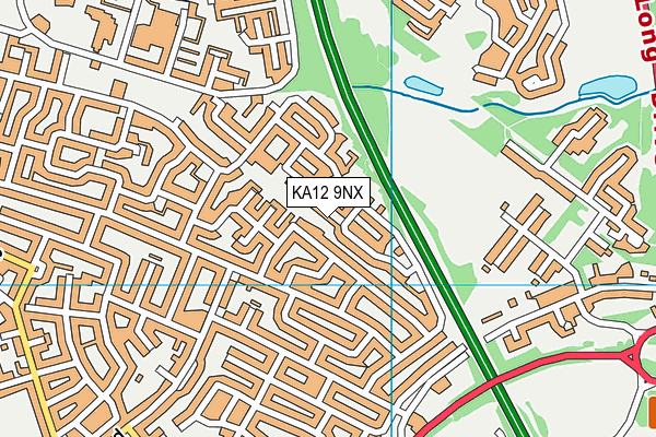KA12 9NX map - OS VectorMap District (Ordnance Survey) KA12 9NX map - OS VectorMap District (Ordnance Survey)