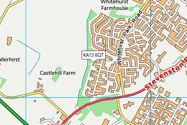 KA13 6QT map - OS VectorMap District (Ordnance Survey)