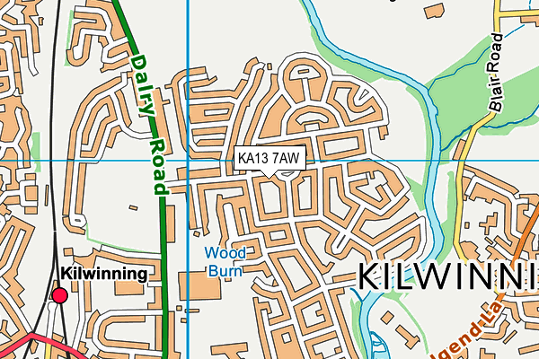 KA13 7AW map - OS VectorMap District (Ordnance Survey) KA13 7AW map - OS VectorMap District (Ordnance Survey)