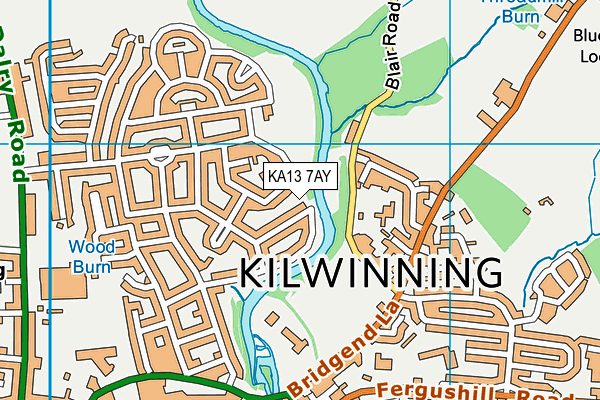 KA13 7AY map - OS VectorMap District (Ordnance Survey) KA13 7AY map - OS VectorMap District (Ordnance Survey)