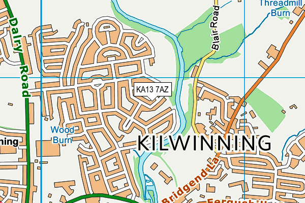 KA13 7AZ map - OS VectorMap District (Ordnance Survey) KA13 7AZ map - OS VectorMap District (Ordnance Survey)
