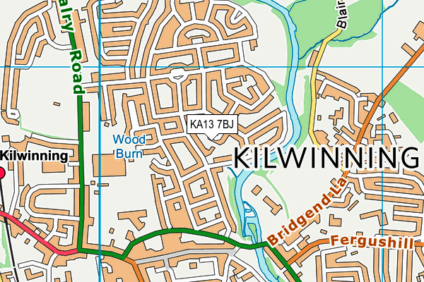 KA13 7BJ map - OS VectorMap District (Ordnance Survey) KA13 7BJ map - OS VectorMap District (Ordnance Survey)