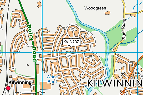 KA13 7DZ map - OS VectorMap District (Ordnance Survey) KA13 7DZ map - OS VectorMap District (Ordnance Survey)