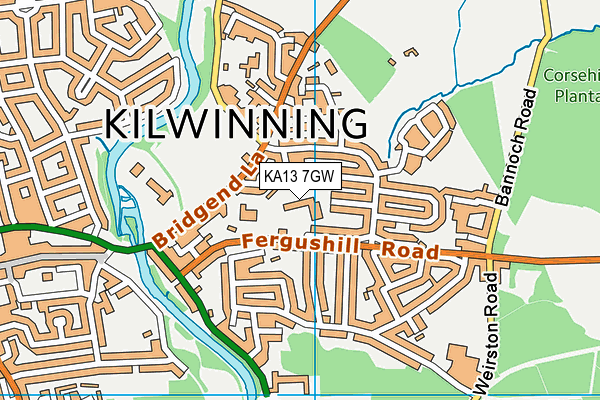 KA13 7GW map - OS VectorMap District (Ordnance Survey) KA13 7GW map - OS VectorMap District (Ordnance Survey)