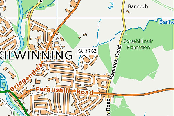 KA13 7GZ map - OS VectorMap District (Ordnance Survey) KA13 7GZ map - OS VectorMap District (Ordnance Survey)
