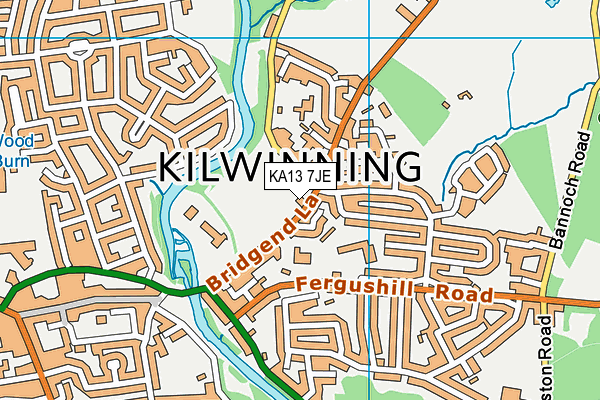 KA13 7JE map - OS VectorMap District (Ordnance Survey) KA13 7JE map - OS VectorMap District (Ordnance Survey)
