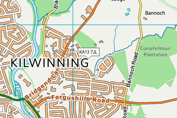 KA13 7JL map - OS VectorMap District (Ordnance Survey)