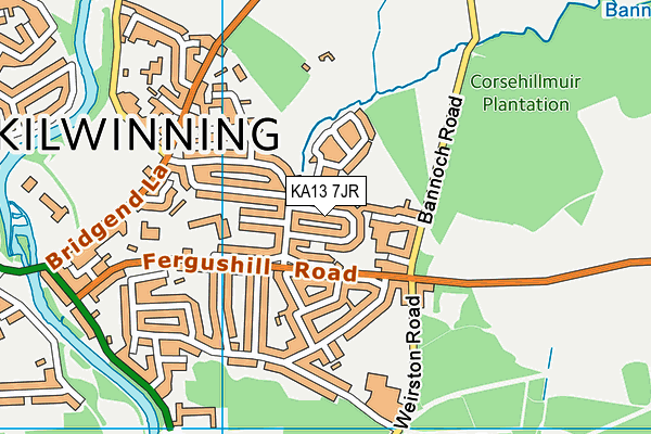 KA13 7JR map - OS VectorMap District (Ordnance Survey) KA13 7JR map - OS VectorMap District (Ordnance Survey)
