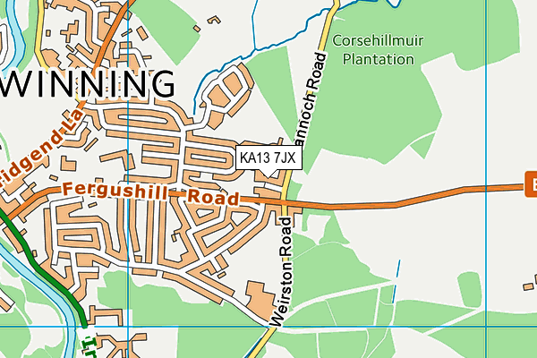 KA13 7JX map - OS VectorMap District (Ordnance Survey) KA13 7JX map - OS VectorMap District (Ordnance Survey)