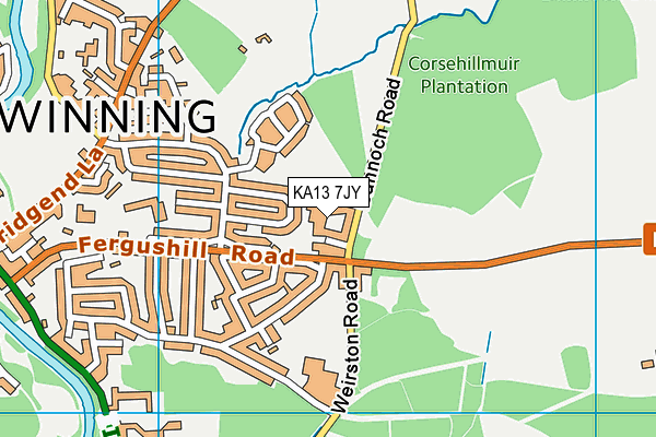 KA13 7JY map - OS VectorMap District (Ordnance Survey) KA13 7JY map - OS VectorMap District (Ordnance Survey)