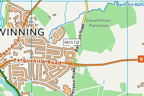 KA13 7JZ map - OS VectorMap District (Ordnance Survey) KA13 7JZ map - OS VectorMap District (Ordnance Survey)