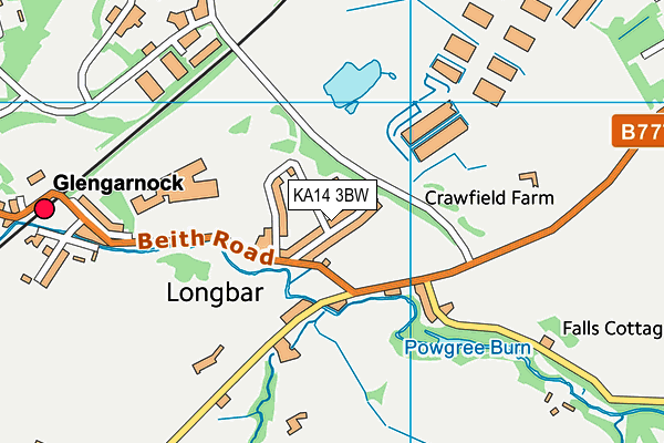 KA14 3BW map - OS VectorMap District (Ordnance Survey) KA14 3BW map - OS VectorMap District (Ordnance Survey)