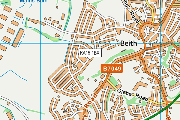 KA15 1BX map - OS VectorMap District (Ordnance Survey) KA15 1BX map - OS VectorMap District (Ordnance Survey)