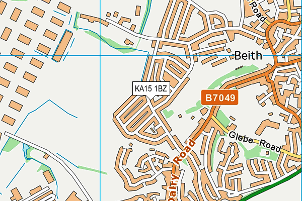 KA15 1BZ map - OS VectorMap District (Ordnance Survey) KA15 1BZ map - OS VectorMap District (Ordnance Survey)