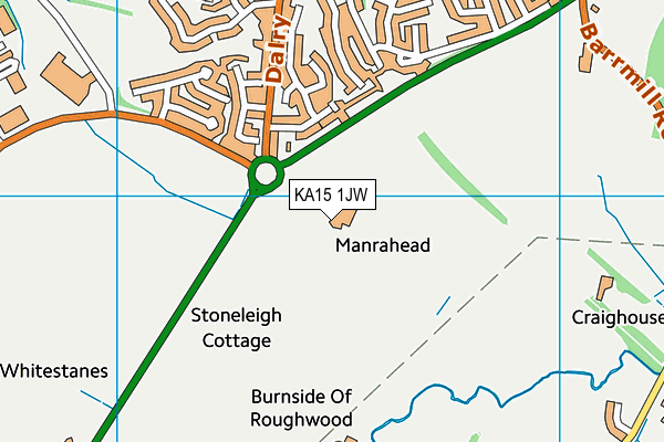 KA15 1JW map - OS VectorMap District (Ordnance Survey) KA15 1JW map - OS VectorMap District (Ordnance Survey)