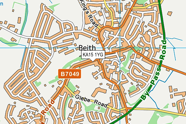 KA15 1YG map - OS VectorMap District (Ordnance Survey)