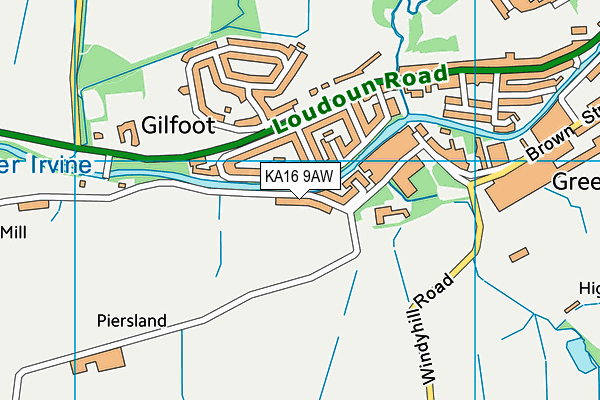 KA16 9AW map - OS VectorMap District (Ordnance Survey) KA16 9AW map - OS VectorMap District (Ordnance Survey)