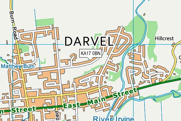 KA17 0BN map - OS VectorMap District (Ordnance Survey) KA17 0BN map - OS VectorMap District (Ordnance Survey)