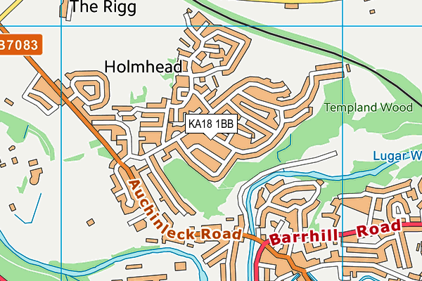 KA18 1BB map - OS VectorMap District (Ordnance Survey)