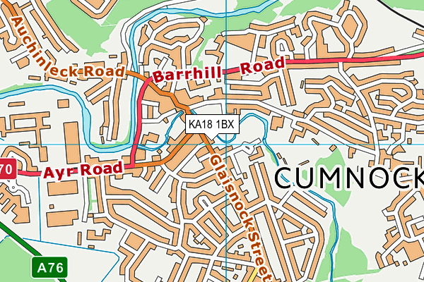 KA18 1BX map - OS VectorMap District (Ordnance Survey)