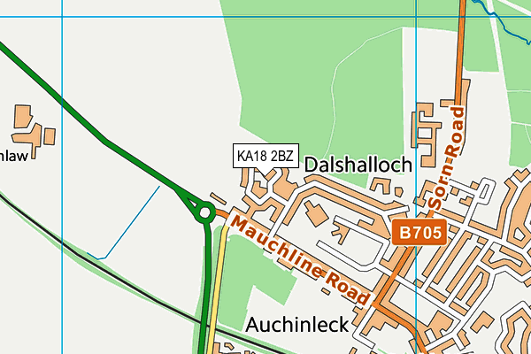 KA18 2BZ map - OS VectorMap District (Ordnance Survey) KA18 2BZ map - OS VectorMap District (Ordnance Survey)